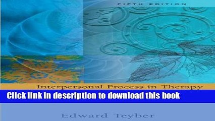 Read Books Interpersonal Process in Therapy: An Integrative Model E-Book Free