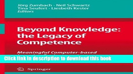 Read Books Beyond Knowledge: The Legacy of Competence: Meaningful Computer-based Learning