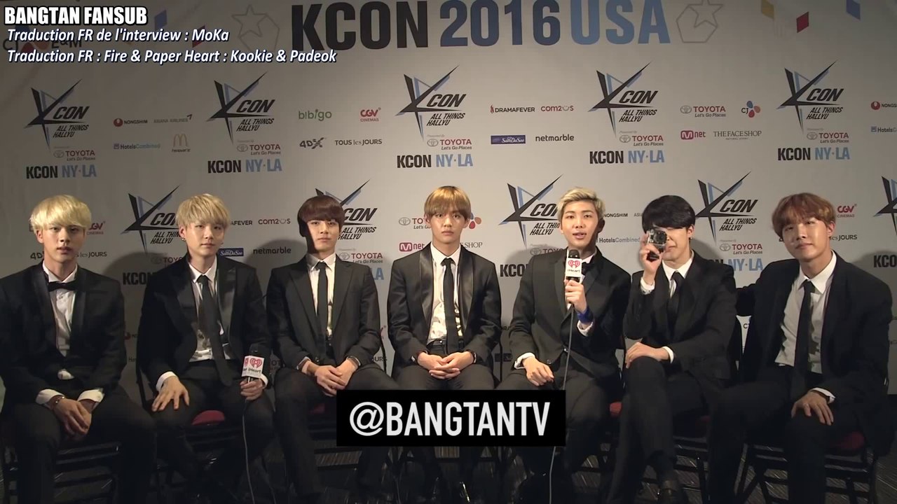 [VOSTFR] BTS Interview & chanson en live @ KCON NY 2016