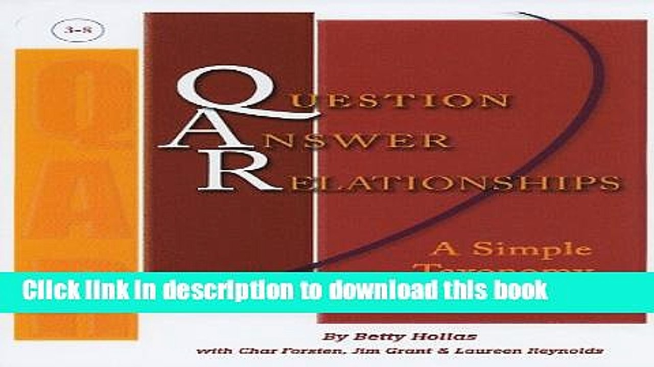 Read Books Question Answer Relationships: A Simple Taxonomy of Questions E-Book Free
