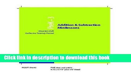 Download Books Addition and Subtraction Minilessons, Grades PreK-3 (CD) (Young Mathematicians at