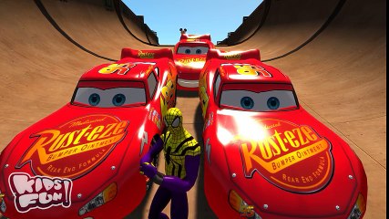 YELLOW MCQUEEN CARS COLORS w%2F SPIDERMAN, Mickey Mouse & Minions