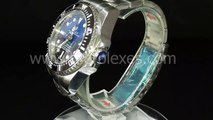 Swiss watches replica Rolex Deepsea Black And Blue Luminous Marked Dial Stainless Steel Bracelet Deepsea001 Black Bg