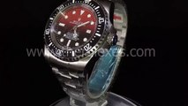 Swiss watches replica Rolex Deepsea Black And Red Luminous Marked Dial Stainless Steel Bracelet Deepsea004 Black Bg