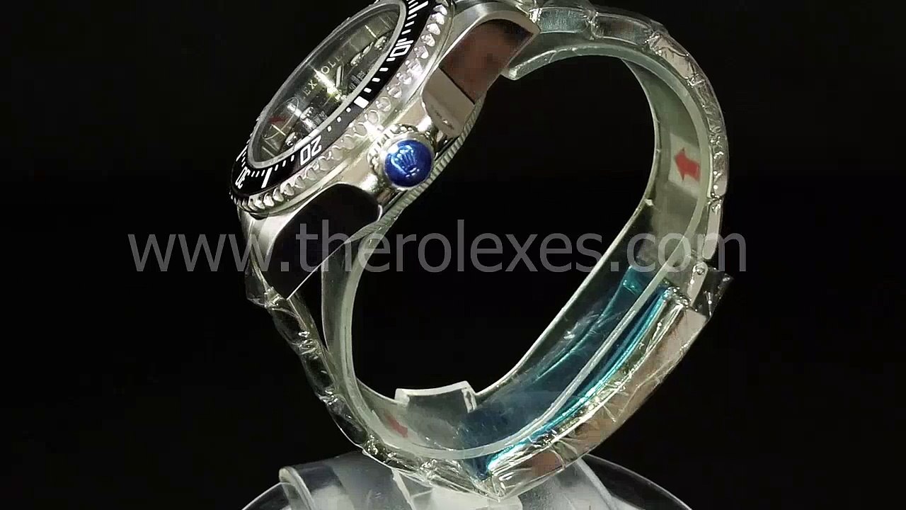 Swiss watches replica Rolex Deepsea Black Luminous Marked Dial Stainless Steel Bracelet Deepsea002 Black Bg