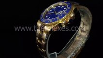 Swiss watches replica Rolex Gmat Master Ii Blue Luminous Marked Dial Full Yellow Gold Bracelet Gmt002 Black Bg