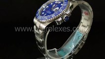 Swiss watches replica Rolex Gmt Master Ii Blue Dial Blue Bezel Stainless Steel Bracelet Gmt011 Black Bg