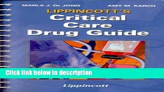 Books Lippincott s Critical Care Drug Guide Free Online