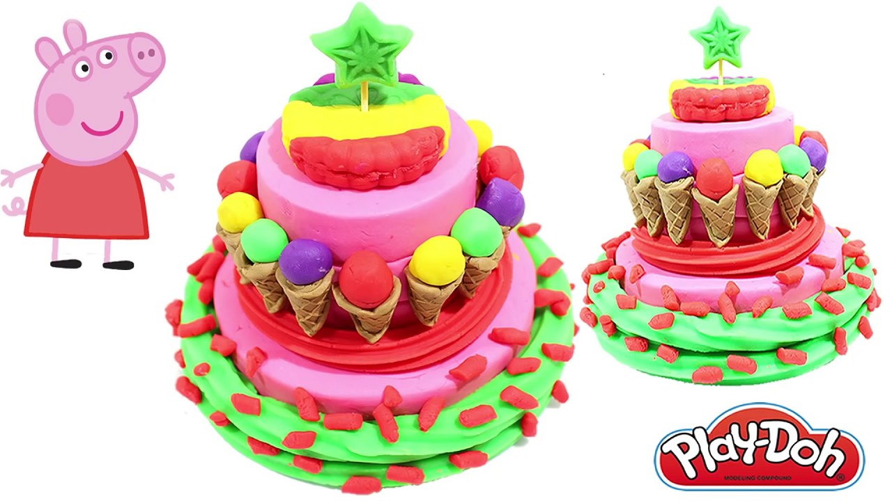 Play Doh Peppa Pig Watch and Eat PlayDoh Rainbow Mini Cup Cream and Cream Cake Fun Video for Kids