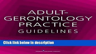Ebook Adult-Gerontology Practice Guidelines Free Download