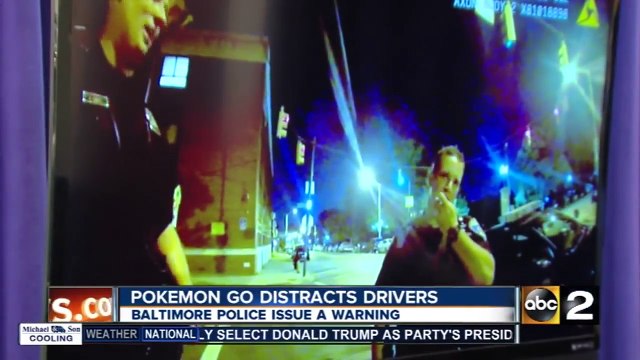 Police: Driver distracted by Pokemon Go crashes into Baltimore Police patrol car Video