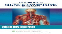Books Handbook of Signs   Symptoms (LWW, Handbook of Signs   Symptoms) Free Online