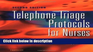 Ebook Telephone Triage Protocols for Nurses Full Online
