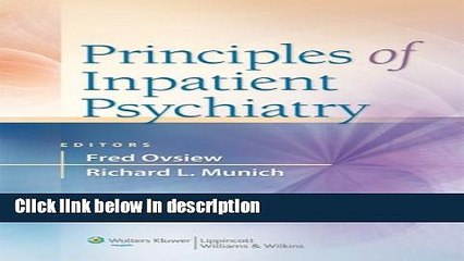 Books Principles of Inpatient Psychiatry Full Online