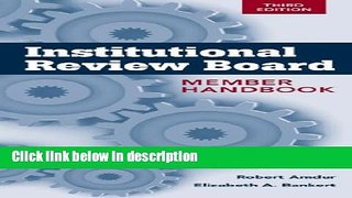 Ebook Institutional Review Board Member Handbook Full Download