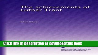Read The achievements of Luther Trant Ebook Free