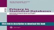 Ebook Privacy in Statistical Databases: CASC Project International Workshop, PSD 2004, Barcelona,