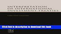 Read Books Interpretation of International Investment Treaties ebook textbooks