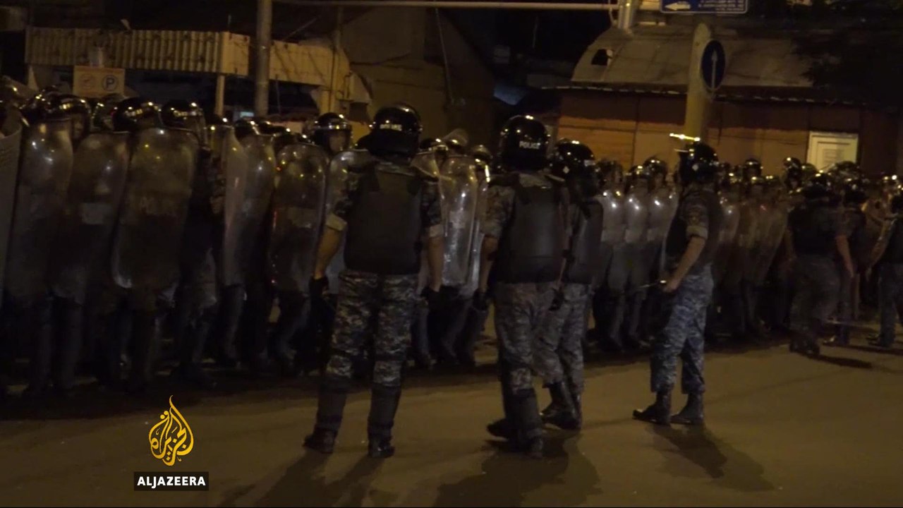Armenian protesters clash with police in Yerevan