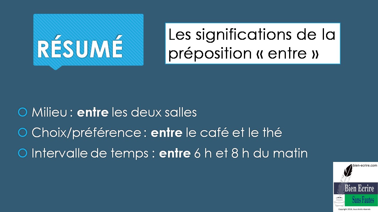 La préposition "entre"