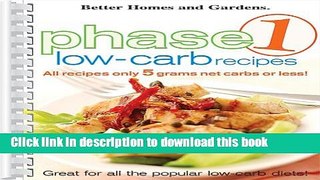 Ebook Better Homes and Gardens: Phase 1 Low-Carb Recipes Free Online