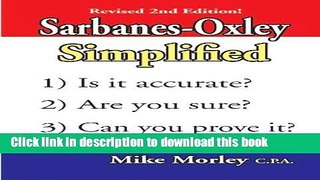 Books Sarbanes-Oxley Simplified Full Online
