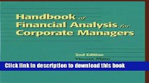 PDF  Handbook of Financial Analysis for Corporate Managers (Revised)  Free Books
