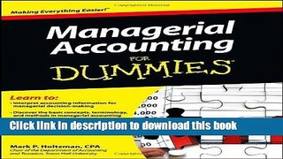 Ebook Managerial Accounting for Dummies by Holtzman, Mark P. (2013) Paperback Full Download