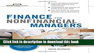Books Finance for Nonfinancial Managers, Second Edition (Briefcase Books Series) (Briefcase Books