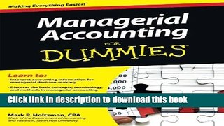 Books Managerial Accounting For Dummies Full Online