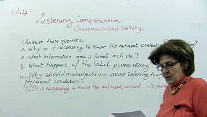Listening Comprehension  Consumers and Safety activity 2