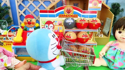 メルちゃん ぽぽちゃん お買い物ごっこ アンパンマンコンビニ どらえもん ショッピングカート Baby Doll Shopping Training