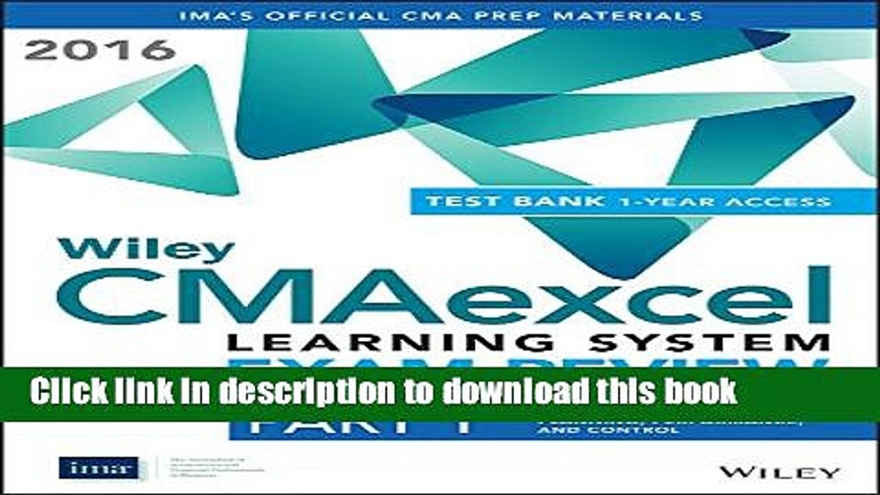 Books Wiley CMAexcel Learning System Exam Review 2016 + Test Bank: Part 1, Financial Planning,