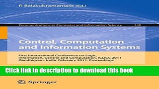 Books Control, Computation and Information Systems: First International Conference on Logic,