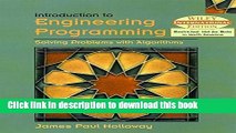 Books Sequence, Iteration, and Selection: Algorithms and Programming for Engineers Full Online