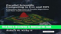 Books Parallel Scientific Computing in C   and MPI: A Seamless Approach to Parallel Algorithms and
