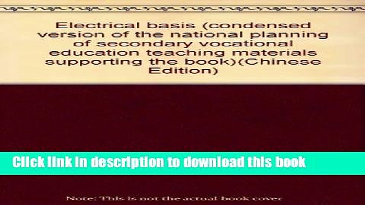 Ebook Electrical basis (condensed version of the national planning of secondary vocational