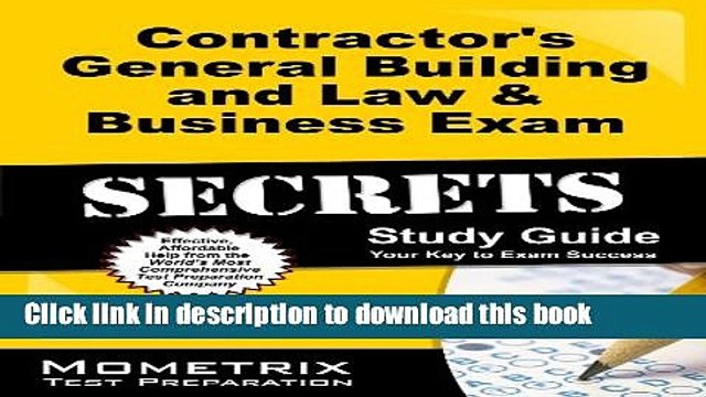 Books Contractor s General Building and Law Business Exam Secrets Study Guide: Contractor s Test