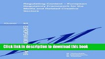 Books Regulating Content: European Regulatory Framework for the Media and Related Creative Sectors