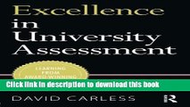Books Excellence in University Assessment: Learning from award-winning practice Free Online