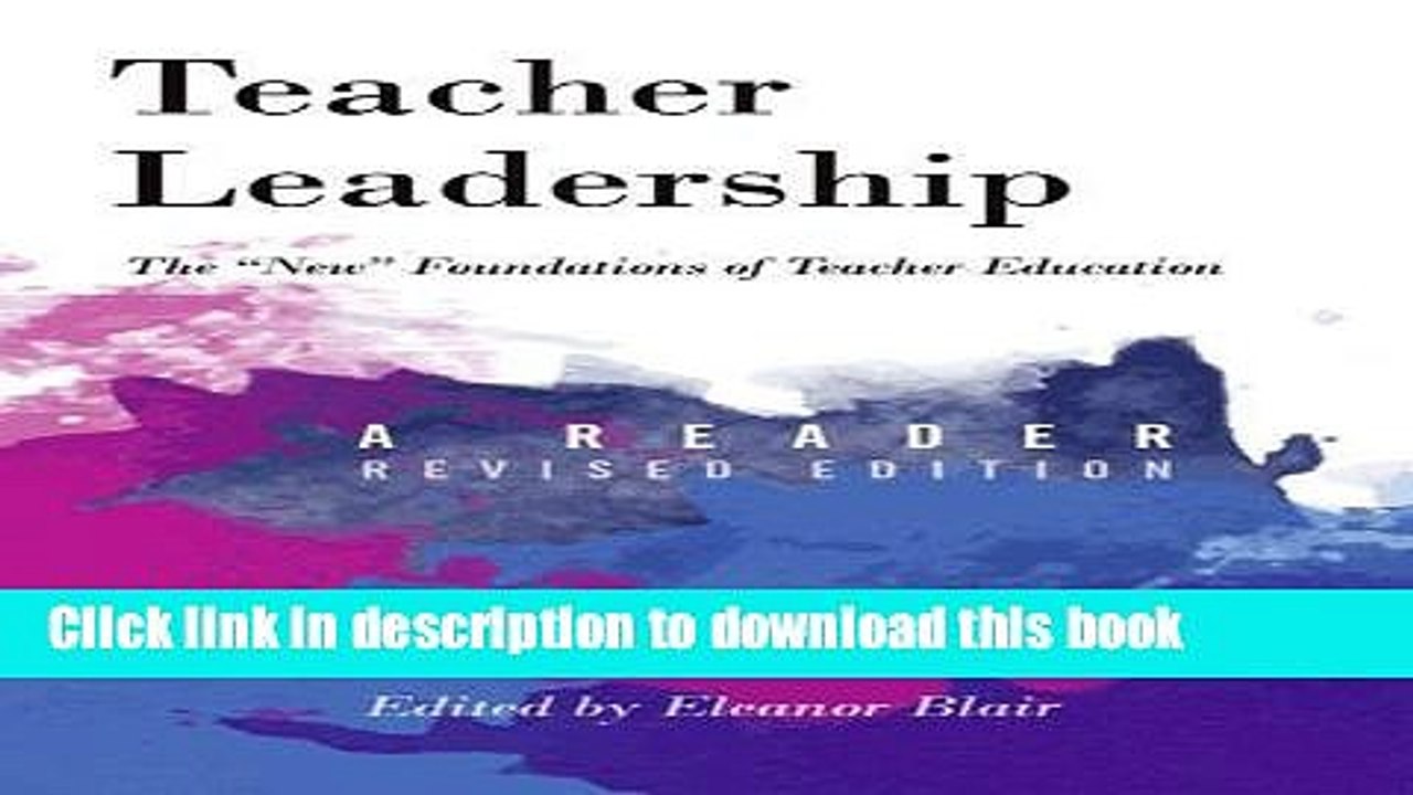 Books Teacher Leadership: The Â«NewÂ» Foundations of Teacher Education. A Reader - revised edition