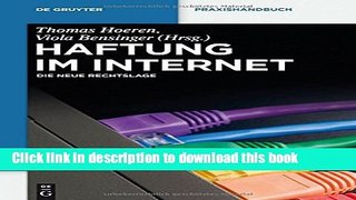 Ebook Haftung Im Internet: Die Neue Rechtslage Free Online