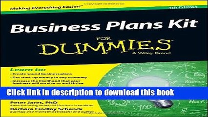 Books Business Plans Kit For Dummies Full Online