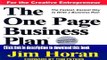 Books The One Page Business Plan for the Creative Entrepreneur Full Online