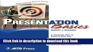 Ebook Presentation Basics (ASTD Training Basics) Free Online