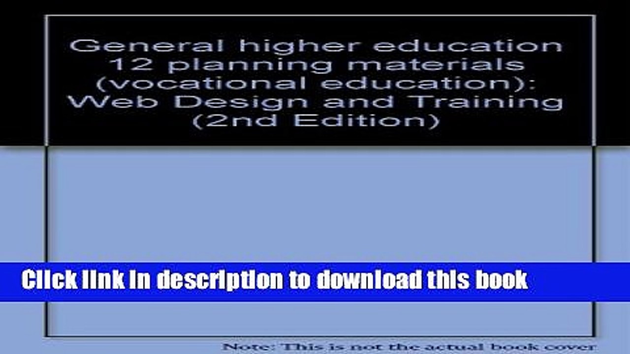 Ebook General higher education 12 planning materials (vocational education): Web Design and