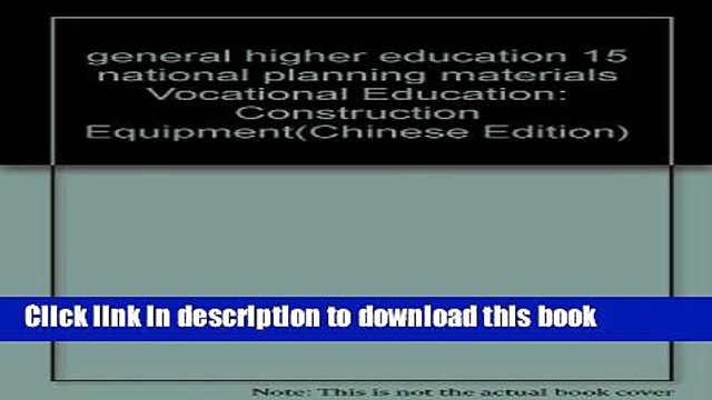 Ebook general higher education 15 national planning materials Vocational Education: Construction