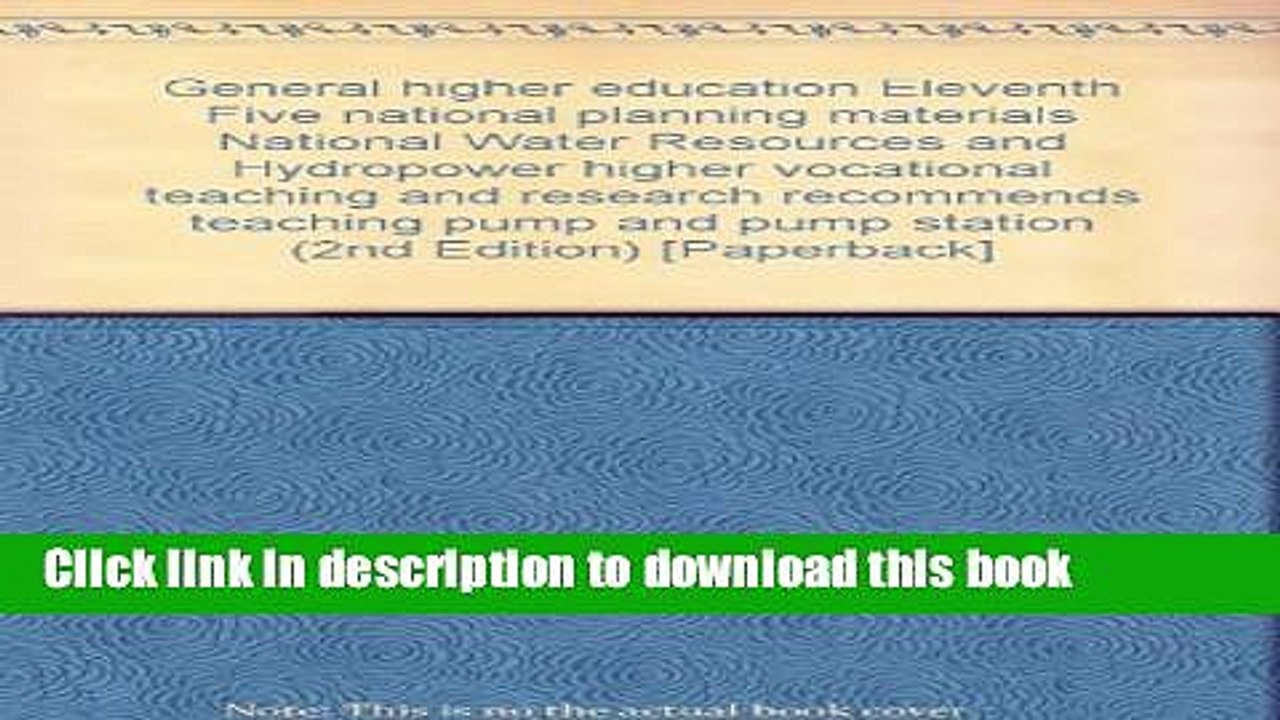 Ebook General higher education Eleventh Five national planning materials National Water Resources