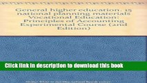 Books General higher education. 15 national planning materials Vocational Education: Principles of