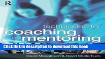 Books Techniques for Coaching and Mentoring Free Online